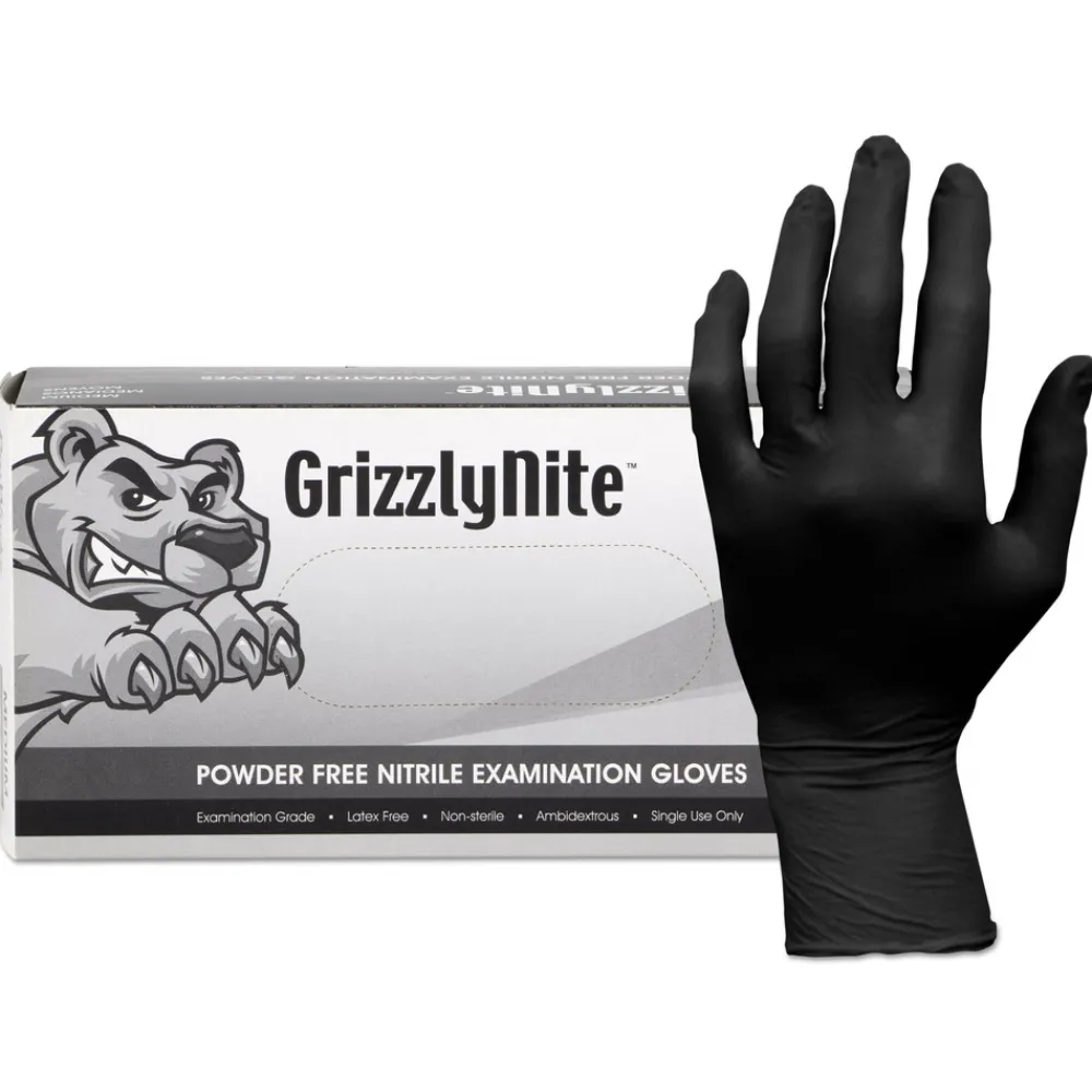 Hot GL-N105FX ProWorks GrizzlyNite Nitrile Gloves - X-Large Black (1000/Carton) Work Gloves
