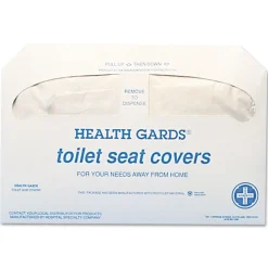 New Health Gards 14.25 in. x 16.5 in. Toilet Seat Covers - White (5000/Carton) Cleaning & Janitorial Supplies