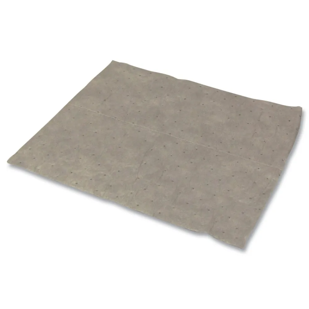 Best TASKBrand All Sorb 15 in. x 18 in. 0.22-Gallon Industrial Sorbent Pad - Gray (100/Pack) Cleaning & Janitorial Supplies