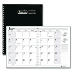Best 11 in. x 8.5 in. 14-Month (Jul 2025-Aug 2026) Wirebound Academic Monthly Planner - Black Cover Calendars & Planners