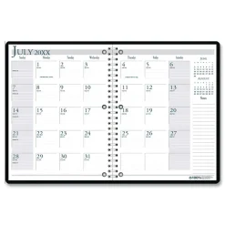 Best 11 in. x 8.5 in. 14-Month (Jul 2025-Aug 2026) Wirebound Academic Monthly Planner - Black Cover Calendars & Planners