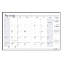 Clearance 10 in. x 7 in. 14-Month (Dec 2025-Jan 2027) Recycled Ruled Planner with Leatherette Cover - Black Cover Calendars & Planners