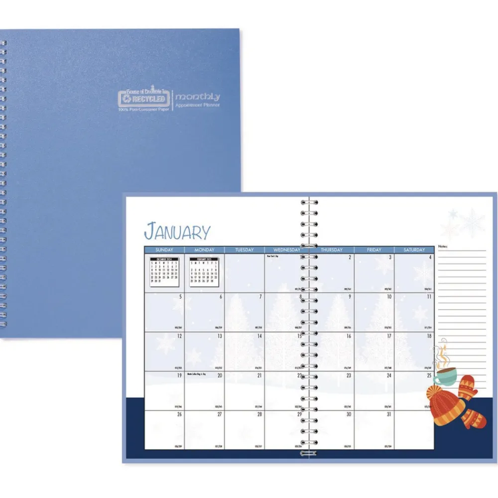 New 10 in. x 7 in. 12-Month (Jan to Dec) 2026 Seasonal Monthly Planner - Illustrated Seasons Artwork/Light Blue Cover Calendars & Planners