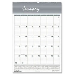 Outlet 22 in. x 31.25 in. 12-Month (Jan-Dec 2026) Bar Harbor Recycled Wirebound Monthly Wall Calendar - White/Blue/Gray Sheets Calendars & Planners