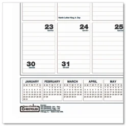 Outlet 22 in. x 31.25 in. 12-Month (Jan-Dec 2026) Bar Harbor Recycled Wirebound Monthly Wall Calendar - White/Blue/Gray Sheets Calendars & Planners