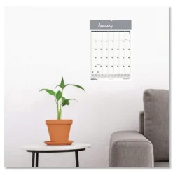 Outlet 22 in. x 31.25 in. 12-Month (Jan-Dec 2026) Bar Harbor Recycled Wirebound Monthly Wall Calendar - White/Blue/Gray Sheets Calendars & Planners
