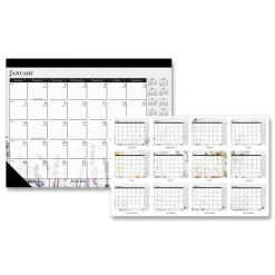Discount 22 in. x 17 in. 12-Month (Jan-Dec) 2026 Recycled Desk Pad Calendar - Wild Flowers Artwork Calendars & Planners