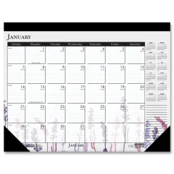 Discount 22 in. x 17 in. 12-Month (Jan-Dec) 2026 Recycled Desk Pad Calendar - Wild Flowers Artwork Calendars & Planners
