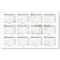 Discount 22 in. x 17 in. 12-Month (Jan-Dec) 2026 Recycled Desk Pad Calendar - Wild Flowers Artwork Calendars & Planners