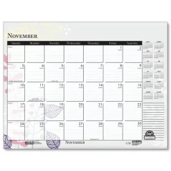 Discount 22 in. x 17 in. 12-Month (Jan-Dec) 2026 Recycled Desk Pad Calendar - Wild Flowers Artwork Calendars & Planners