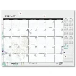 Discount 22 in. x 17 in. 12-Month (Jan-Dec) 2026 Recycled Desk Pad Calendar - Wild Flowers Artwork Calendars & Planners