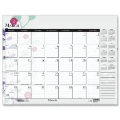 Discount 22 in. x 17 in. 12-Month (Jan-Dec) 2026 Recycled Desk Pad Calendar - Wild Flowers Artwork Calendars & Planners