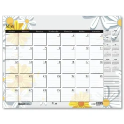 Discount 22 in. x 17 in. 12-Month (Jan-Dec) 2026 Recycled Desk Pad Calendar - Wild Flowers Artwork Calendars & Planners