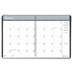 New 8.75 in. x 6.78 in. 14-Month (Dec 2025-Jan 2027) Recycled Ruled Monthly Planner - Black Cover Calendars & Planners