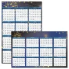 Best 24 in. x 37 in. 12-Month (Jan-Dec 2026) Recycled Stargazer Laminated Wall Planner - White/Blue/Gold Sheets Office Presentation Supplies
