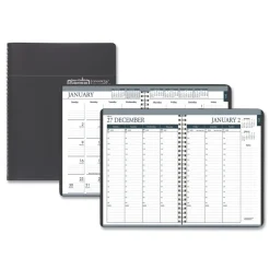 Sale 8.75 in. x 6.88 in. 12-Month (Jan-Dec 2026) Recycled 7-Day Planner - Black Cover Calendars & Planners