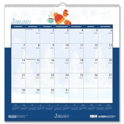 12 in. x 12 in. 12-Month (Jan-Dec 2026) Recycled Seasonal Wall Calendar Calendars & Planners