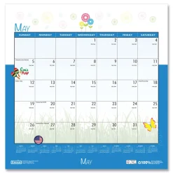12 in. x 12 in. 12-Month (Jan-Dec 2026) Recycled Seasonal Wall Calendar Calendars & Planners