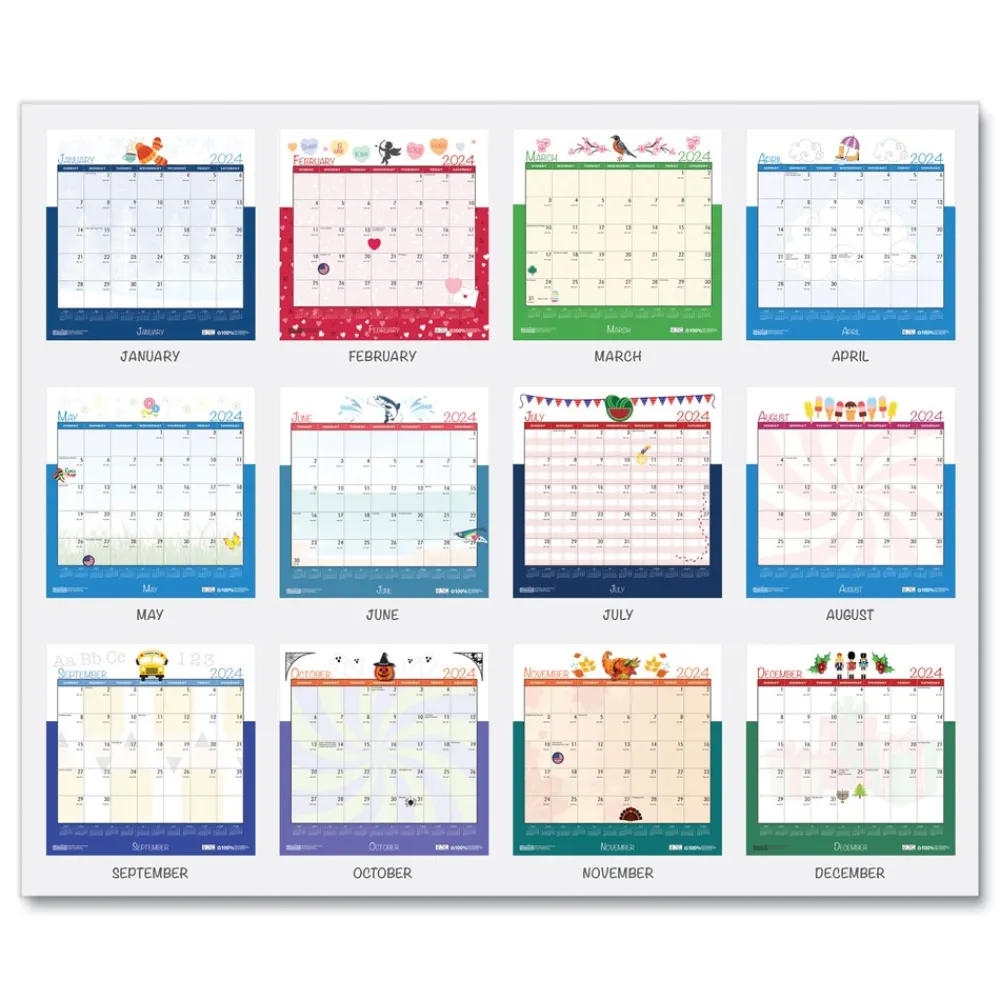 12 in. x 12 in. 12-Month (Jan-Dec 2026) Recycled Seasonal Wall Calendar Calendars & Planners