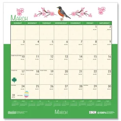 12 in. x 12 in. 12-Month (Jan-Dec 2026) Recycled Seasonal Wall Calendar Calendars & Planners