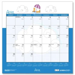 12 in. x 12 in. 12-Month (Jan-Dec 2026) Recycled Seasonal Wall Calendar Calendars & Planners