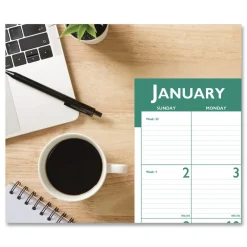 22 in. x 17 in. 13-Month (Jan 2026-Jan 2027) Express Track Monthly Desk Pad Calendar - White/Teal Sheets/Teal Binding Calendars & Planners