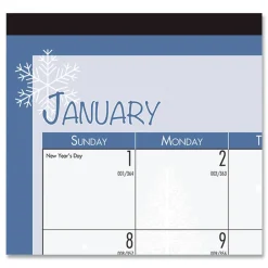 Outlet 18.5 in. x 13 in. 12-Month (Jan-Dec) 2026 Recycled Desk Pad Calendar - Illustrated Seasons Artwork/Black Binding/Corners Calendars & Planners
