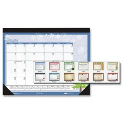 Outlet 18.5 in. x 13 in. 12-Month (Jan-Dec) 2026 Recycled Desk Pad Calendar - Illustrated Seasons Artwork/Black Binding/Corners Calendars & Planners