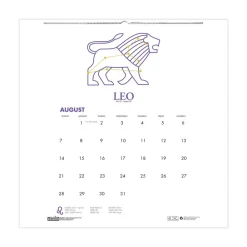 Outlet 11 in. x 14 in. 12-Month (Aug 2025-Jul 2026) Recycled Academic Zodiac Wall Calendar - Multicolor Sheets Calendars & Planners