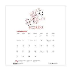 Outlet 11 in. x 14 in. 12-Month (Aug 2025-Jul 2026) Recycled Academic Zodiac Wall Calendar - Multicolor Sheets Calendars & Planners