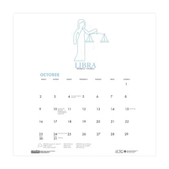 Outlet 11 in. x 14 in. 12-Month (Aug 2025-Jul 2026) Recycled Academic Zodiac Wall Calendar - Multicolor Sheets Calendars & Planners