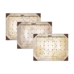 Discount 22 in. x 17 in. 12-Month (Jan-Dec) 2026 Recycled Vintage Desk Pad Calendar - Vintage Artwork/Sepia Sheets/Brown Corners Calendars & Planners