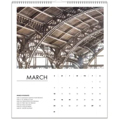 New 14 in. x 11 in. 12-Month (Jan-Dec 2026) 100 Percent Recycled Abstract Architecture Wall Calendar - White Sheets Calendars & Planners