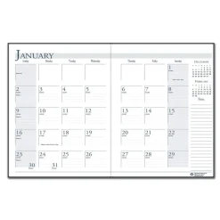 New 11 in. x 8.5 in. 14-Month (Dec 2025-Jan 2027) Recycled Ruled Planner with Leatherette Cover - Black Cover Calendars & Planners