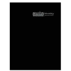 New 11 in. x 8.5 in. 14-Month (Dec 2025-Jan 2027) Recycled Ruled Planner with Leatherette Cover - Black Cover Calendars & Planners