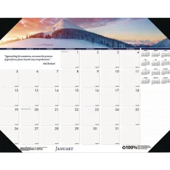 Sale Earthscapes 22 in. x 17 in. 12-Month (Jan-Dec) 2026 Recycled Monthly Desk Pad Calendar - Mountains of the World Photos Calendars & Planners