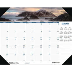 New Earthscapes 22 in. x 17 in. 12-Month (Jan-Dec) 2026 Recycled Monthly Desk Pad Calendar - Coastlines Photos Calendars & Planners