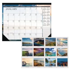 Clearance Earthscapes 18.5 in. x 13 in. 12-Month (Jan to Dec) 2026 Recycled Desk Pad Calendar - Multicolor Calendars & Planners
