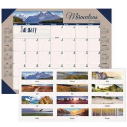 Discount Earthscapes 22 in. x 17 in. 12-Month (Jan-Dec) 2026 Recycled Monthly Desk Pad Calendar - Motivational Photos Calendars & Planners