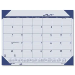 Online EcoTones 22 in. x 17 in. 12-Month (Jan-Dec) 2026 Recycled Monthly Desk Pad Calendar - Ocean Blue/Black Calendars & Planners