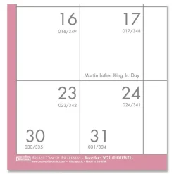 Sale 12-Month (Jan-Dec): 2026 12 in. x 12 in. Breast Cancer Awareness Artwork Recycled Monthly Wall Calendar - White/Pink/Gray Sheets Calendars & Planners