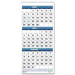 Best 14-Month: June 2025 to July 2026 8 in. x 17 in. Academic Year Recycled Three-Month Format Wall Calendar - White Sheets Calendars & Planners