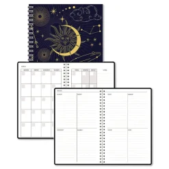 Sale Recycled Non-Dated Monthly/Weekly Celestial Planner - Blue/Gold Cover Paper & Printables