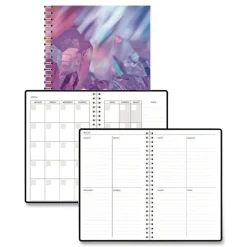 Best Recycled Non-Dated Monthly/Weekly Crystals Planner - Blue/Pink/White Cover Paper & Printables