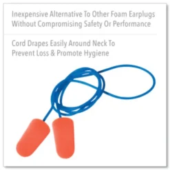Clearance X-TREME 32 dB Corded Disposable Earplugs - One Size Fits Most Orange (2000/Carton) Ear Protection