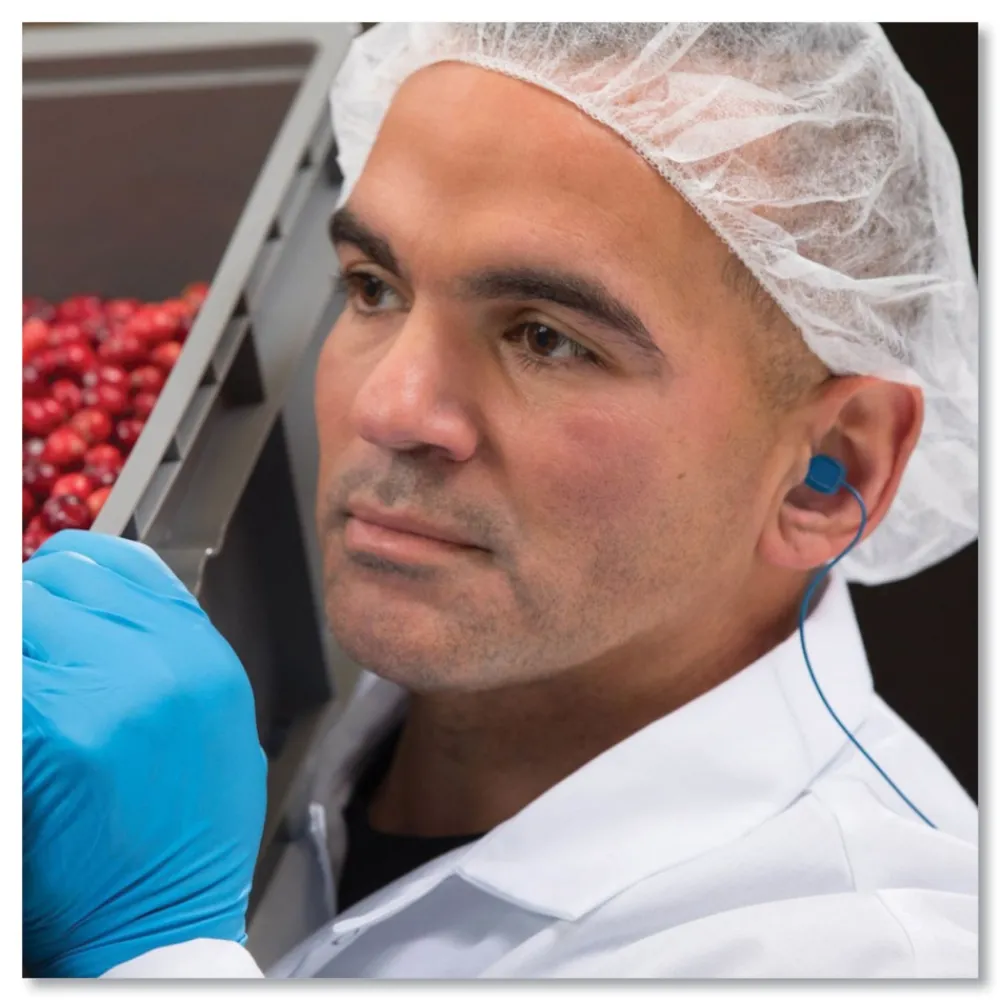 Online TrustFit Trak 29 dB NRR Detectable Reusable Corded Foam Earplugs - One Size Fits Most Blue (1000/Carton) Ear Protection