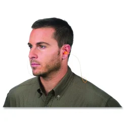 New 28 dB NRR TrustFit Pod Corded Reusable Foam Earplugs - One Size Fits Most, Orange (1000/Carton) Ear Protection