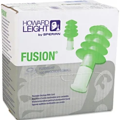 100-Pair Corded Fusion Multiple-Use Earplug - Small, Green/Yellow Ear Protection