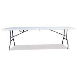 Outlet 94.5 in. x 29.9 in. x 30 in. Bifold Rectangular Resin Folding Table - White Granite Top/Gray Base/Legs (2/Pack) Office Furniture & Lighting