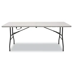 Online 70.9 in. x 29.1 in. x 30 in. Bifold Rectangular Resin Folding Table - White Granite Top/Gray Base/Legs (2/Pack) Office Furniture & Lighting